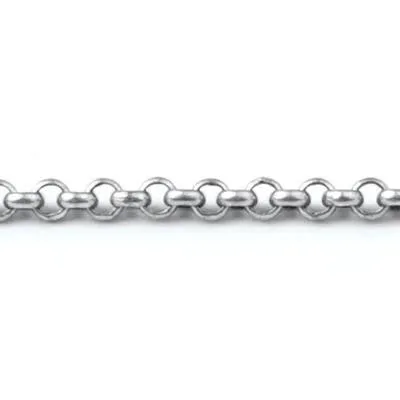 1.8mm Antique Silver Rolo Chain by the Foot
