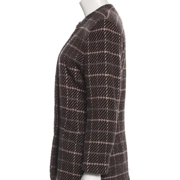 CHRISTIAN DIOR Black Taupe Pattern Suit Jacket