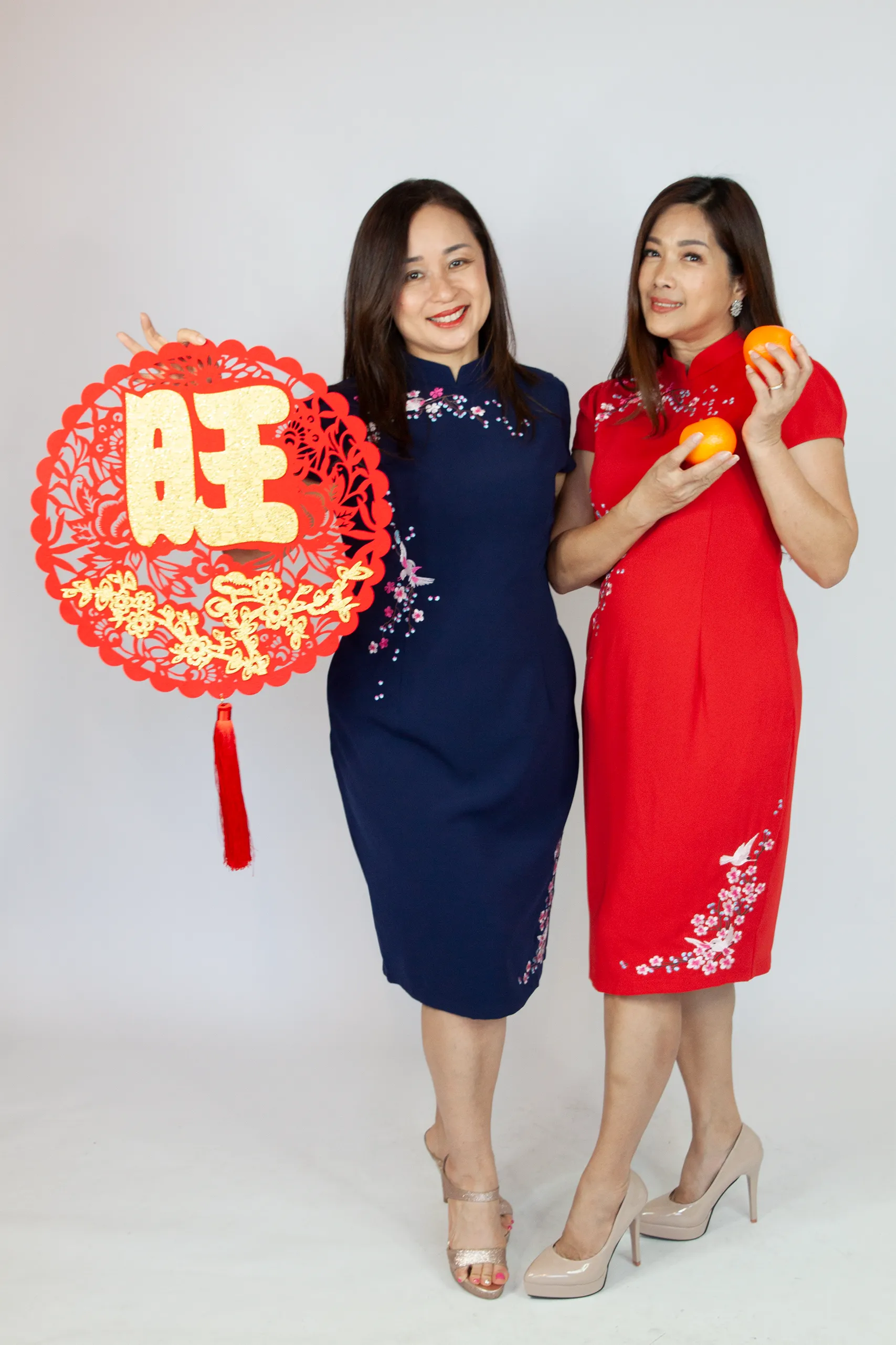 Embroidery Floral and Bird CNY Dress