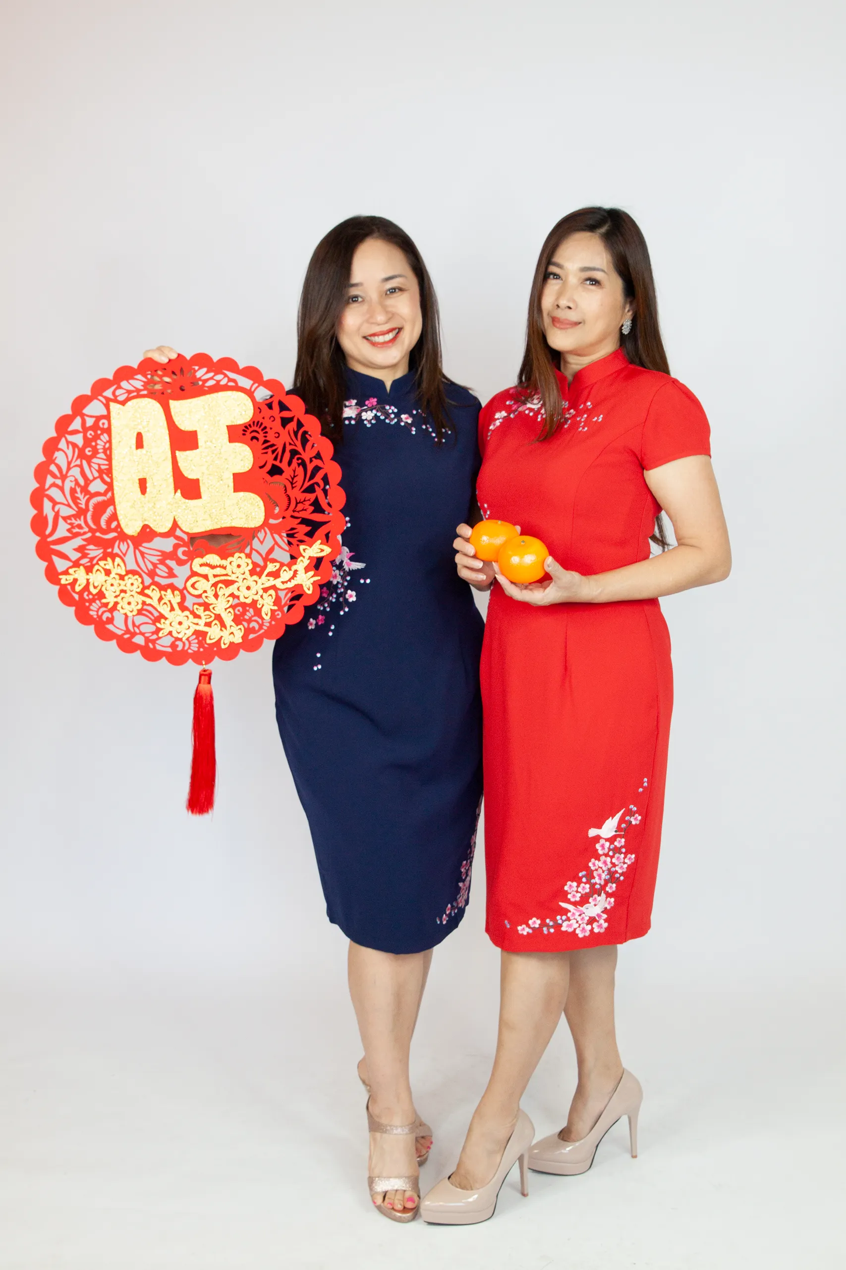 Embroidery Floral and Bird CNY Dress