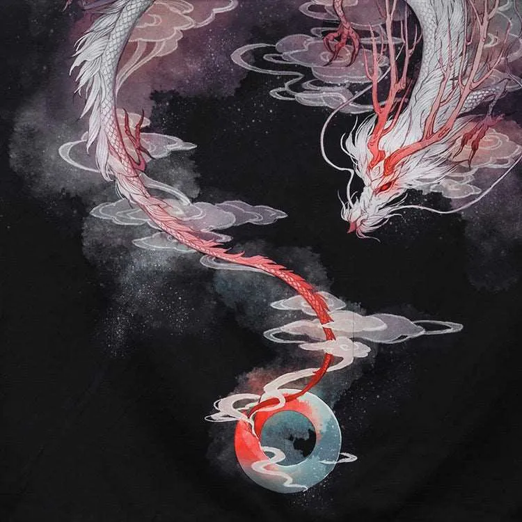 Japanese White Dragon Kimono