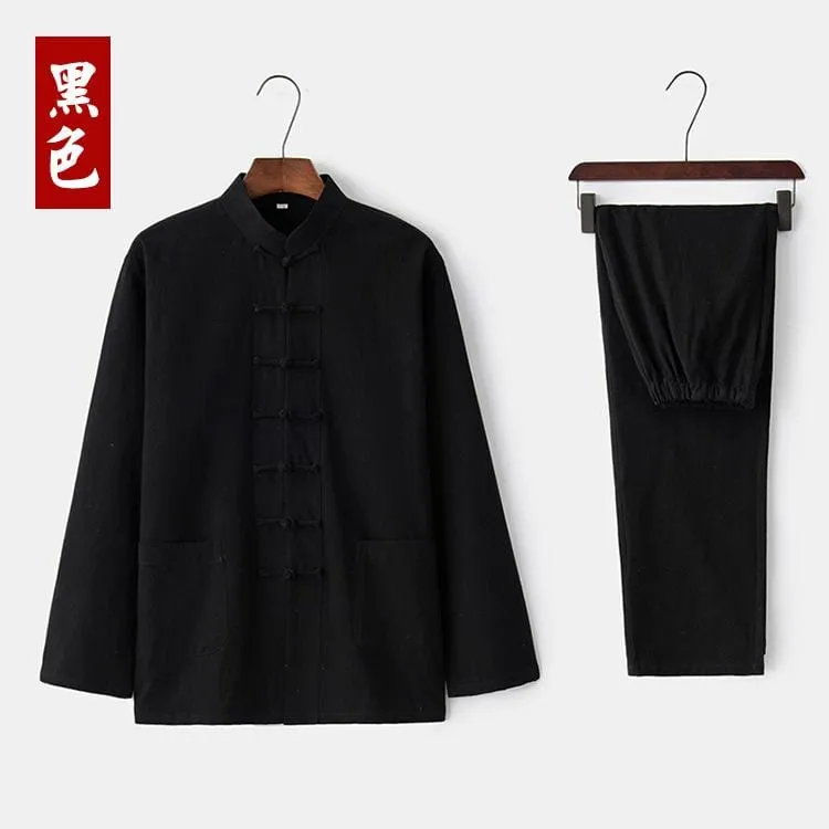 Linen fabric, Chinese Tang Suit set, Kong fu Suit set