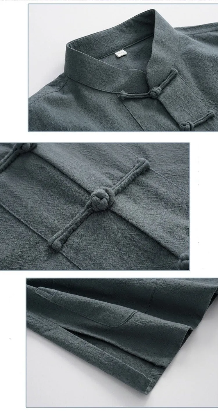 Linen fabric, Chinese Tang Suit set, Kong fu Suit set