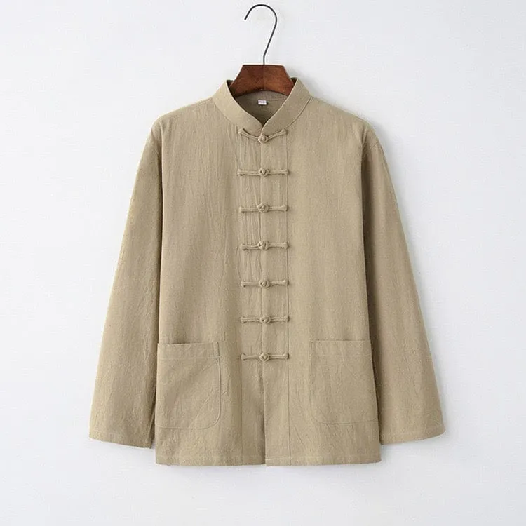 Linen fabric, Chinese Tang Suit set, Kong fu Suit set