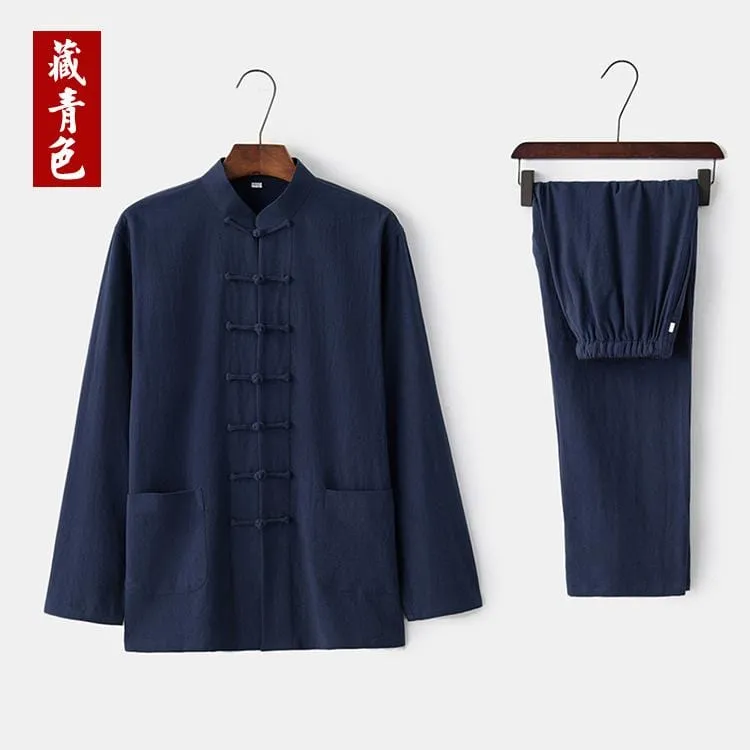 Linen fabric, Chinese Tang Suit set, Kong fu Suit set