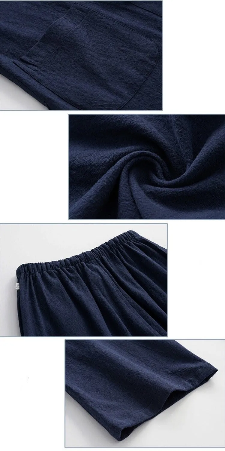 Linen fabric, Chinese Tang Suit set, Kong fu Suit set