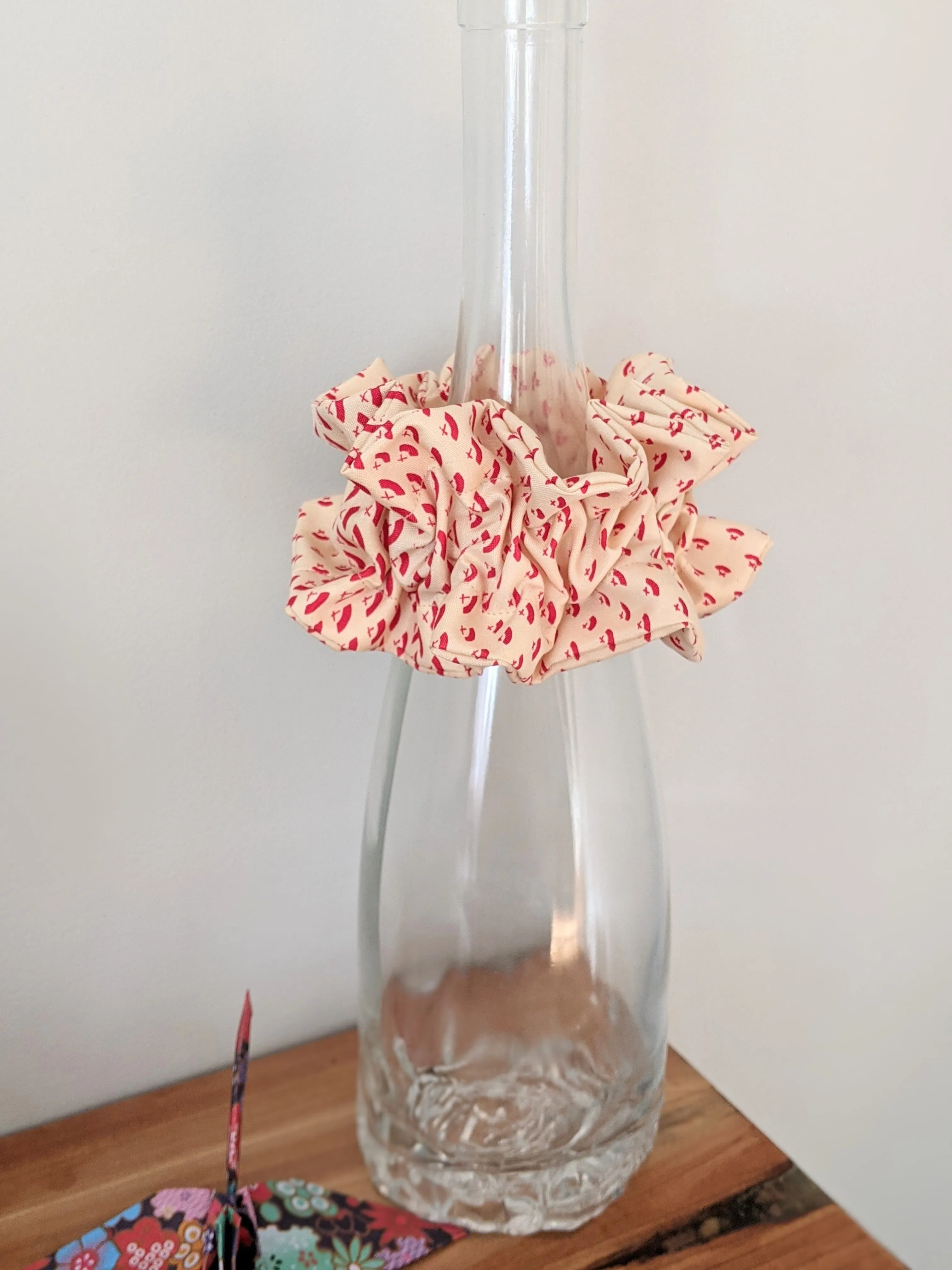 Ougi Fan Silk Ruffle Scrunchie