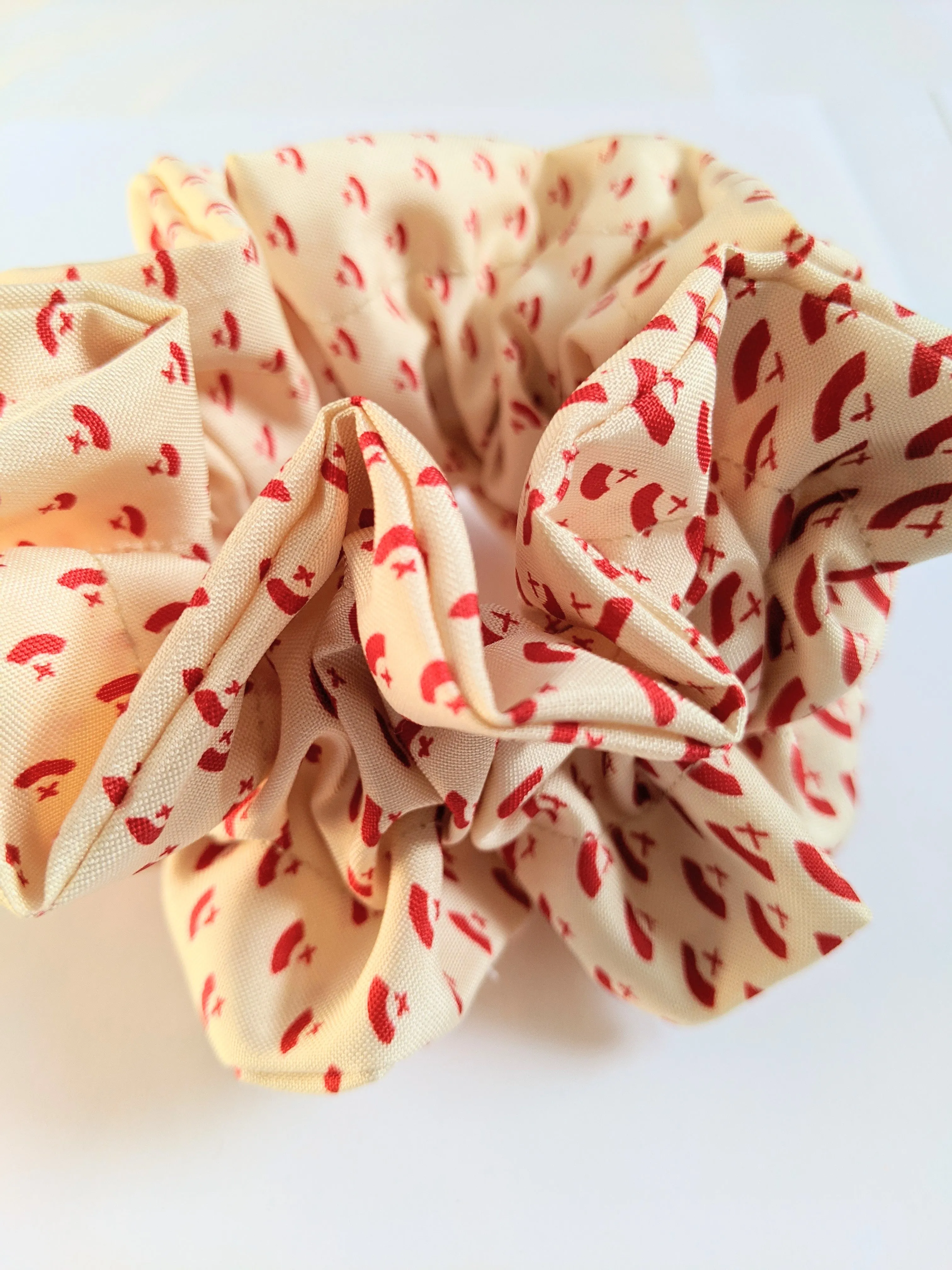 Ougi Fan Silk Ruffle Scrunchie