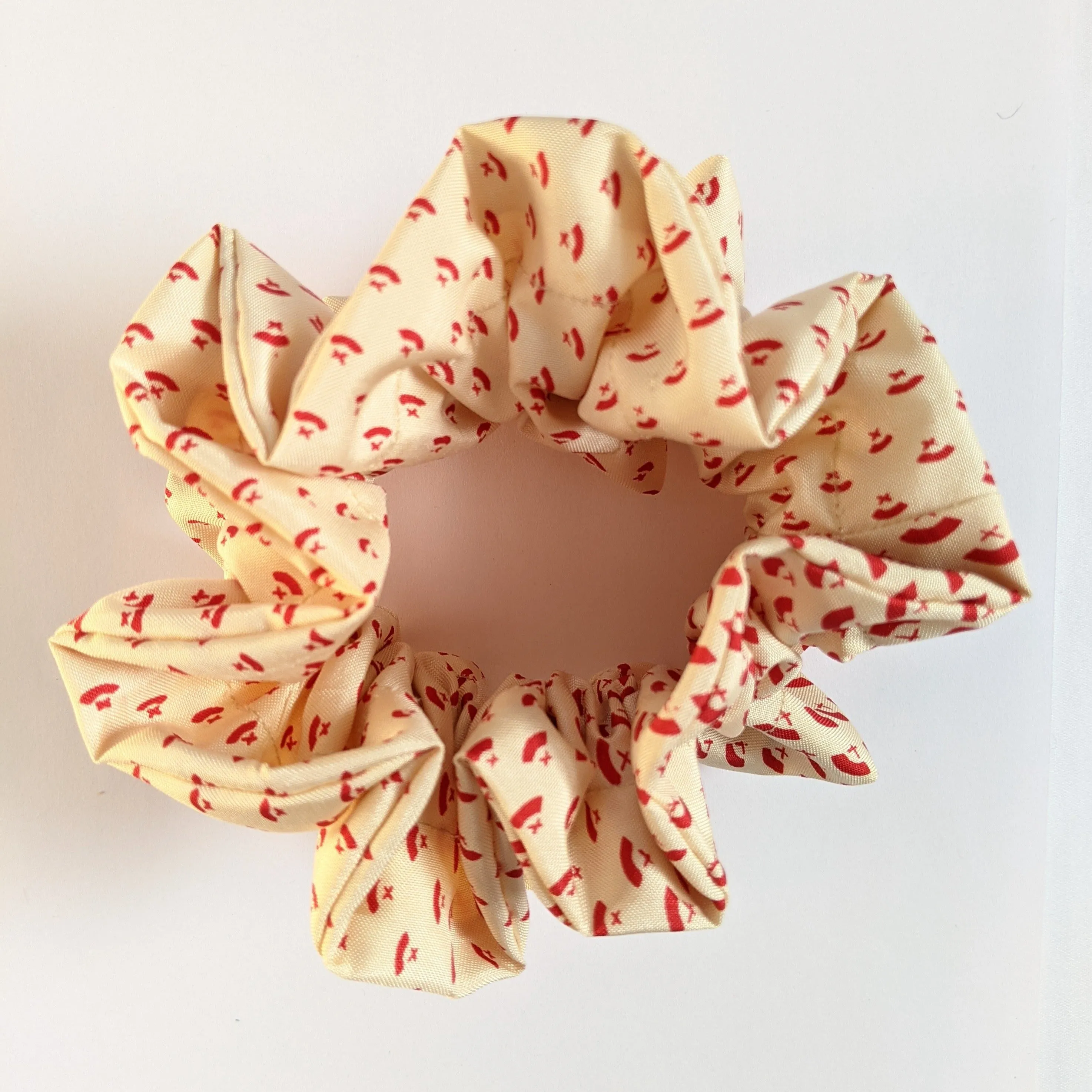 Ougi Fan Silk Ruffle Scrunchie