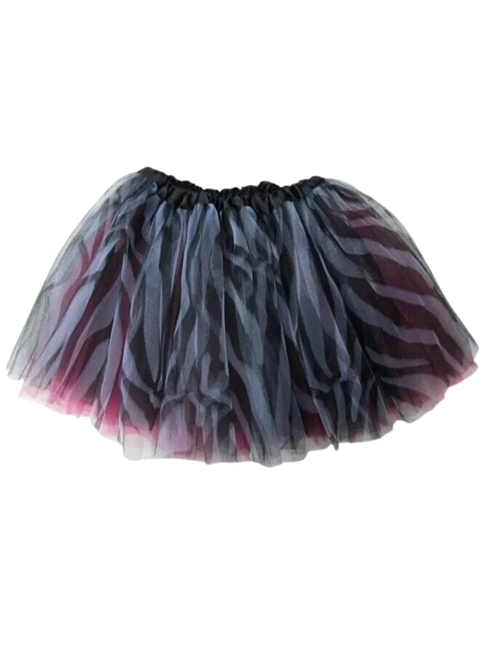 Zebra Hot Pink Tutu Skirt - Kids Size 3-Layer Tulle Basic Ballet Dance Costume Tutus for Girls